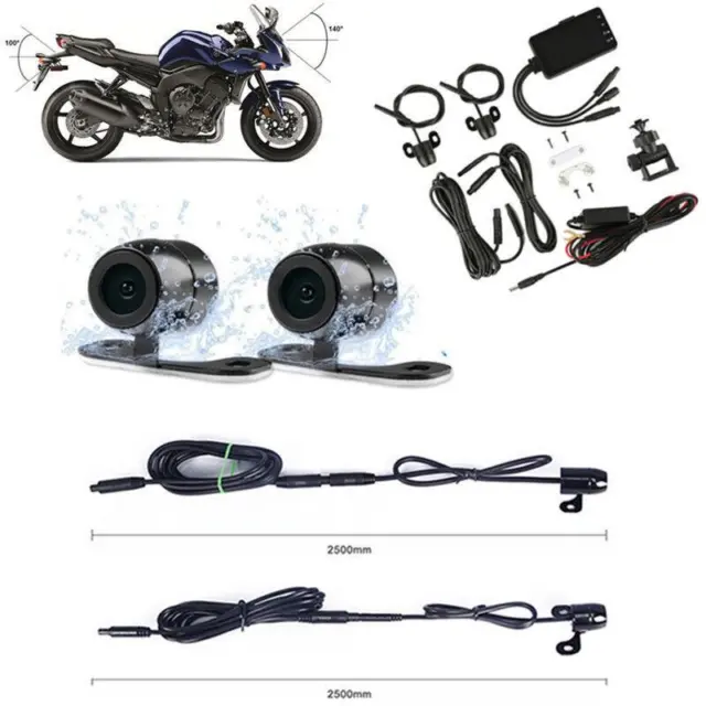 Motorcycle DVR 720P&480P Dual-track Front Rear Dual Dash Cam Action Camera Video