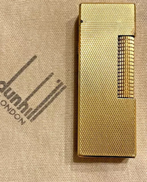 Accendino Vintage Dunhill Rollagas Dorato Revisionato Funzionante