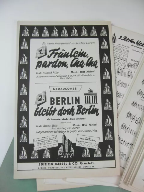 Noten Salonorchester Fräulein Pardon Cha Cha Berlin bleibt doch Berlin W. Meisel