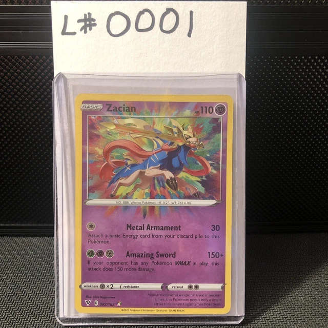 Zacian 082/185 Amazing Rare Holo Pokemon Vivid Voltage