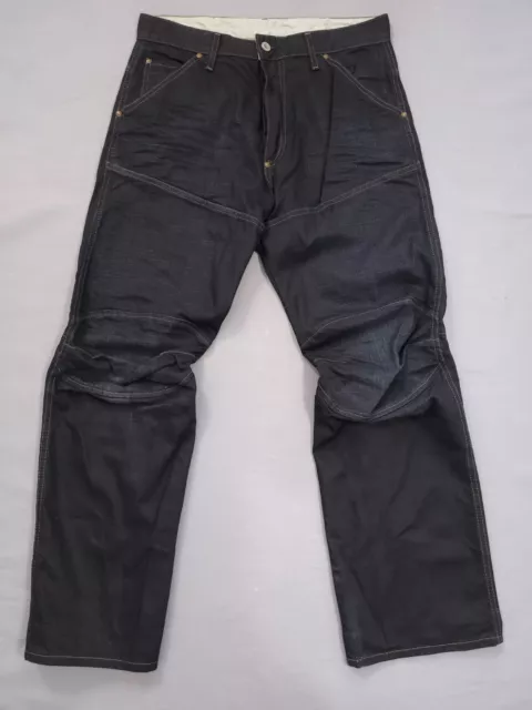 MENS G STAR Raw Jeans Size 33 S Double Knee 5630 Loose Dark Blue Baggy ...
