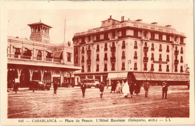 CPA AK MAROC CASABLANCA - Place de France. L'Hotel Excelsior (92657)