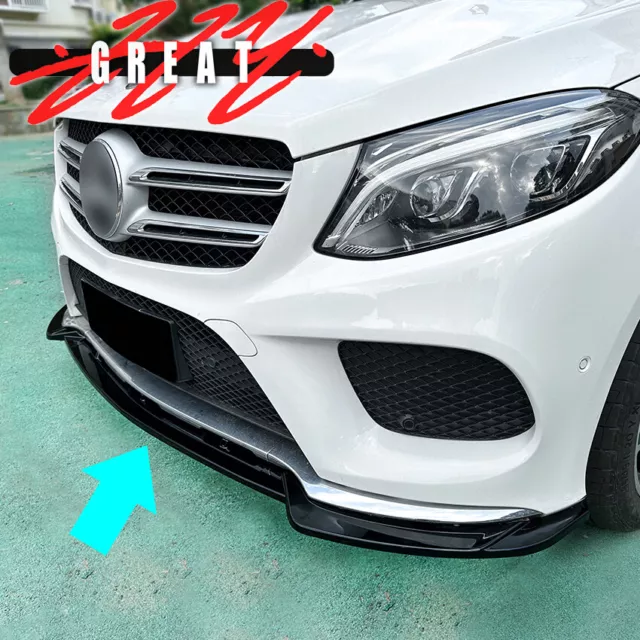 Spoilerlippe Front Ansatz für Mercedes GLE W166 AMG-Line 2015-2018 Schwarz Glanz