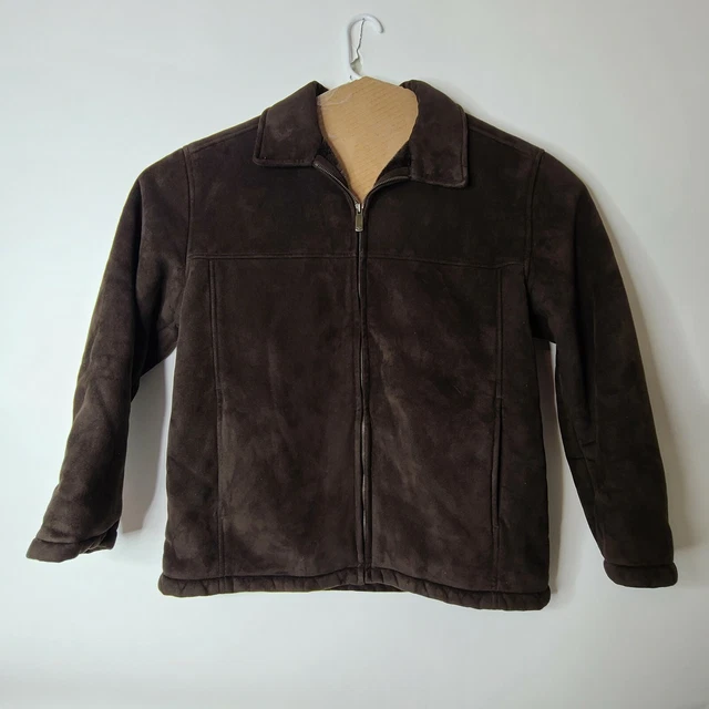 Dockers Soft Thick Mens Jacket Brown Size Large Fur Lined