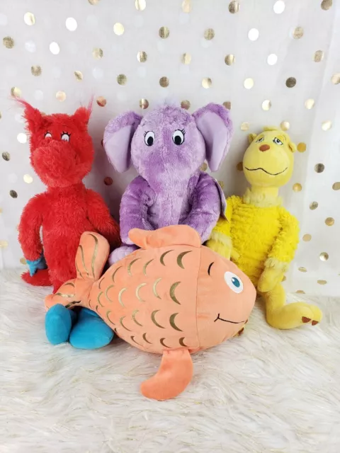 Dr. Seuss Plush Lot Kohls Cares Sam I Am Sneetches Big Fish Pink Fish *Nwt