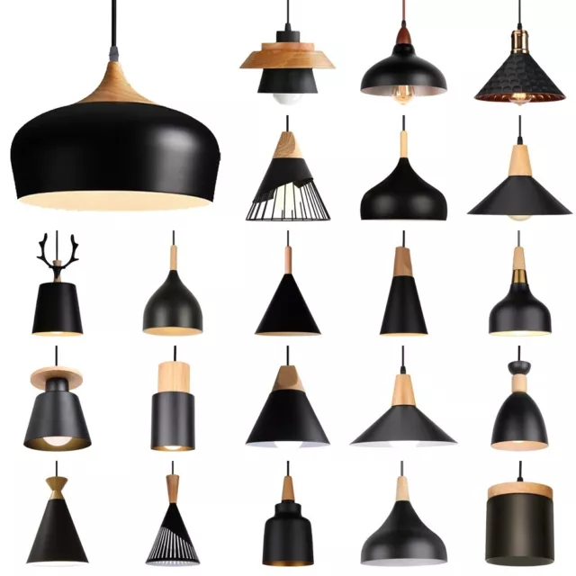 Vintage Industrial Ceiling Light Shade Chandelier Retro Hanging Pendant Lamp LED