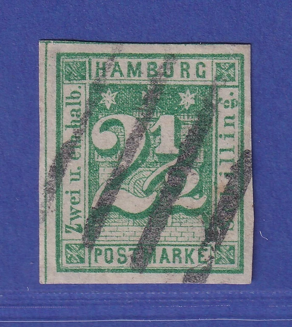 Altdeutschland Hamburg 2 1/2 Schilling Mi.-Nr. 9 gestempelt gepr. PFENNINGER