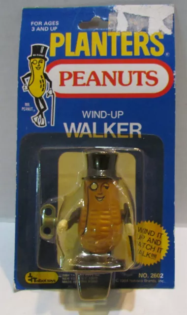 1984 Planters Mr Peanut Wind-Up Walker, Talbot Toys, SEALED