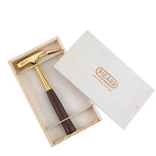 Picard Marteau de Charpentier, No. H 298f, Plaqué Or, Caisse en Bois