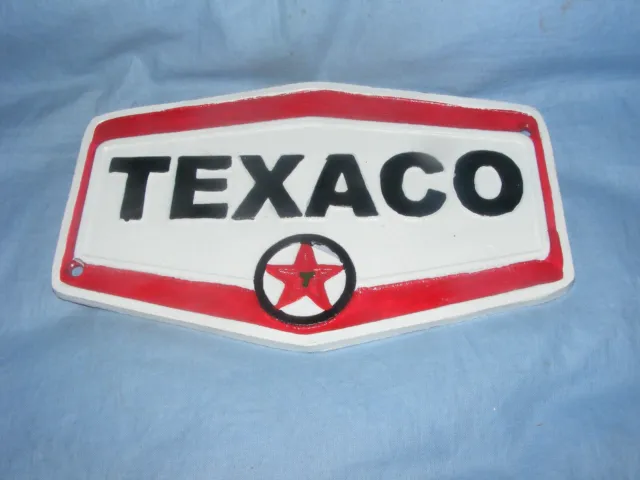 Texaco Sign Cast Iron Advertising Garage Man Cave Wall Oil Petrol Advertising 2