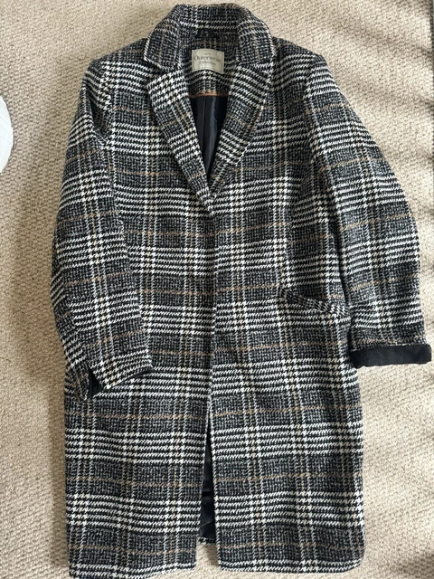GEORGE ASDA BLACK White Check Coat 12 10.00 PicClick UK