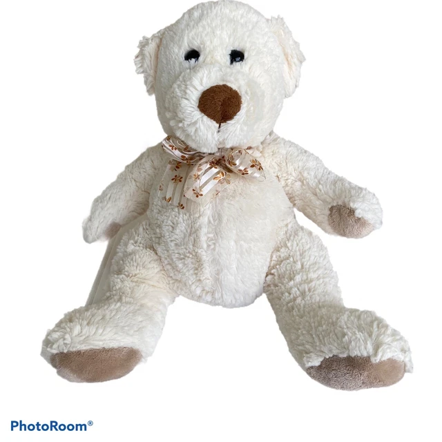 Cream Teddy Bear Stuffed Plush with Floral Bow 14" Walmart