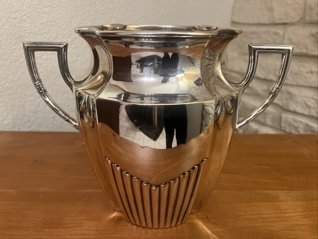 Seau à Vin Ancien En Métal Argenté - Poinçon Argenterie De France - Hauteur 19,5 Cm
