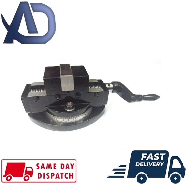 Étau De Fraiseuse Autocentrant 2" (50mm) Avec Base Pivotante - Acier Allié - Neuf