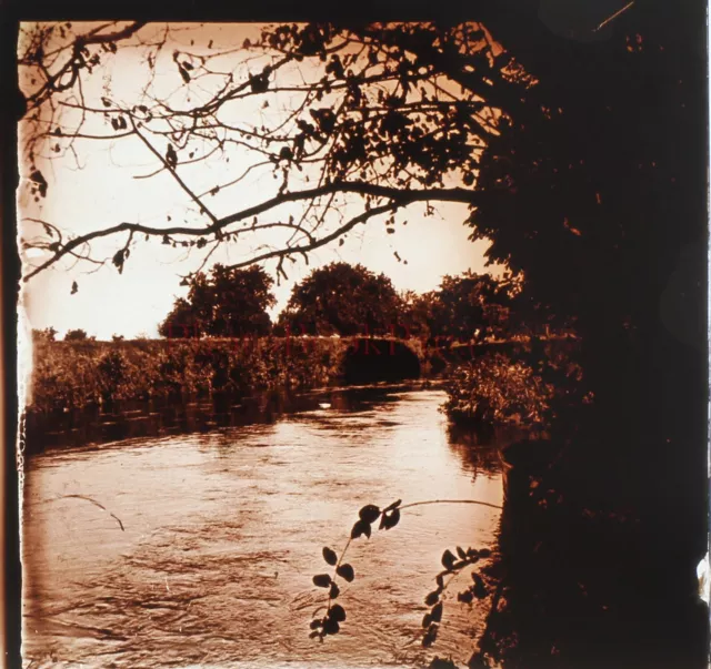 FRANCE Étang Lac c1920 Photo Stereo Glass Plate Vintage V25L6n