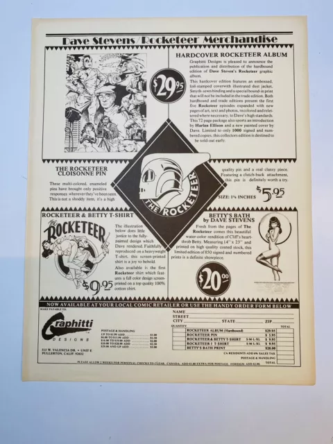 Rocketeer 1985 Dave Stevens Signed Graphitti Designs Ltd Ed HC Hardcover +Poster 3