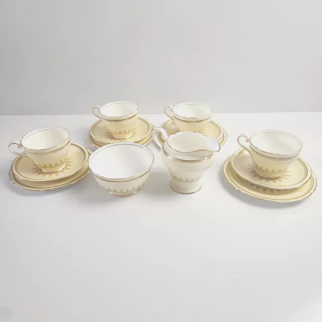 AYNSLEY Bone China Tea Set Yellow & Gold Vintage England Rare Pattern B5262/7