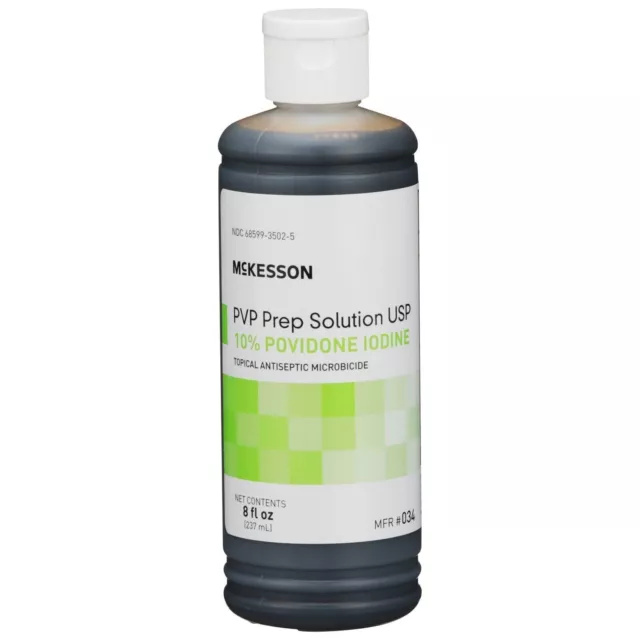 Solución de preparación MCK-Skin 8 oz. Botella abatible 10% de fuerza povidona-yodo