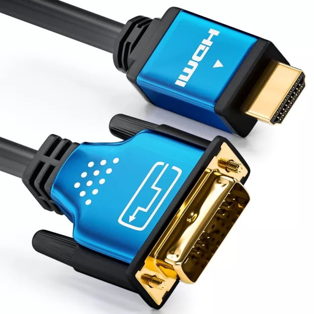 2m HDMI zu DVI Kabel - High Speed / 3D / Full HD / 1080p - deleyCON PREMIUM