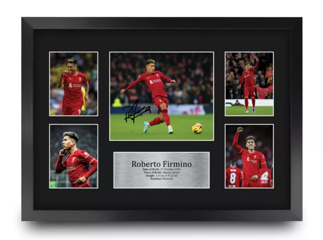 Roberto Firmino Liverpool Gift Ideas Printed Autograph Picture for Football Fans