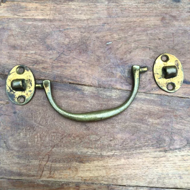 Old Vintage Antique Brass Decorative D Bar Pull Cabinet Drawer Handle 3.75” Long
