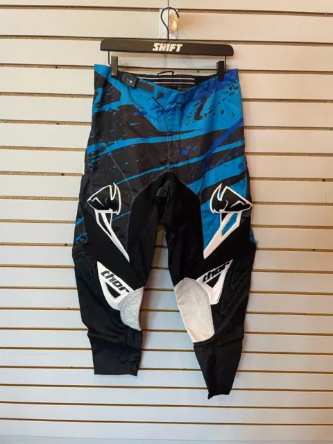 Closeout Thor Mens Phase Splatter Dirt Bike Pants MX ATV Blue Size 36