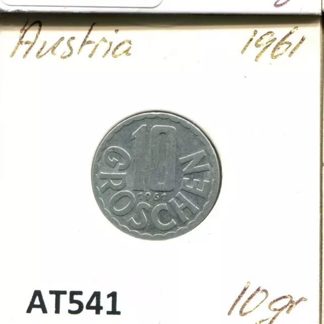 10 GROSCHEN 1961 AUSTRIA Coin #AT541U
