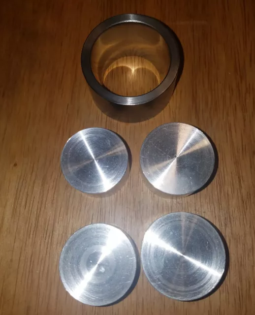 Swedish Wrap Die Set (3 Sizes) With 6 Brass Push Rods For Coin Ring Making - 17-4 Stainless Steel