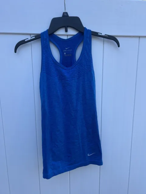 Nike Tank Top Womens S Small Blue Racerback Dri Fit Athletic Workout Shirt
