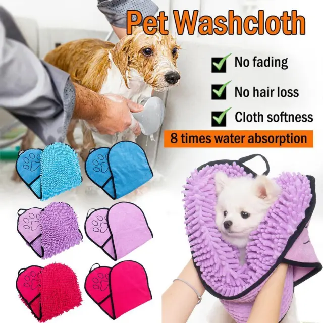 Asciugamano per cane asciugamano ad asciugamano per animali domestici abito da bagno fibra morbida assorbente gatto asciugamano da bagno'