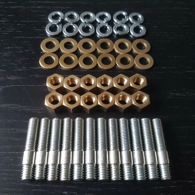 FORD ESSEX V6 Exhaust Manifold Stud & Nut Set Capri 3.0 ZINC Plated TVR