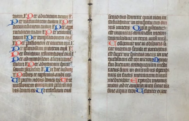 Stundenbuch Blatt Pergament Frankreich Doppelblatt Heilige Um 1420 2
