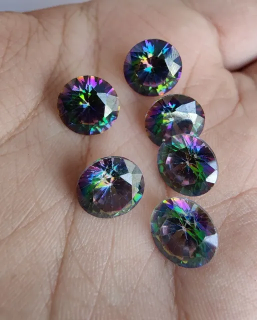 NATURAL MYSTIC TOPAZ FACETED CUT ROUND SHAPE CALIBRATED LOOSE GEMSTONES 6-12mm