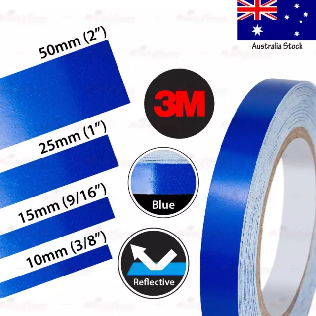 3M BLUE REFLECTIVE High Visibility Conspicuity Adhesive Roll Vinyl Tape Stickers