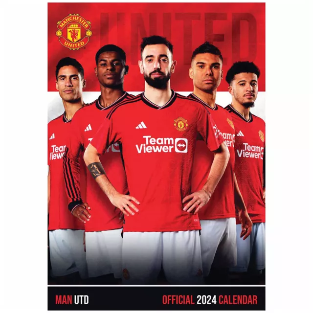 Manchester United FC A3 Calendar 2024 Official Merch Red Devils Fans Gift Idea