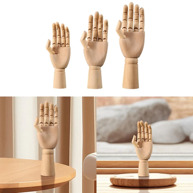 Main En Bois Articulée Posable 12 Pouces - Mannequin Gaucher Pour Artiste - Occasion