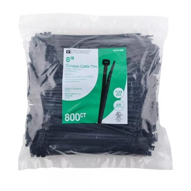 Utilitech 18-in Nylon Zip Ties Black with Uv Protection (15-Pack) in the Cable  Zip Ties department at
