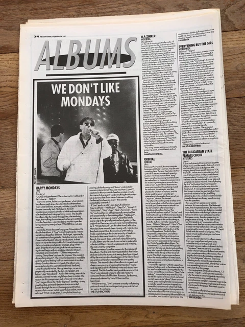 HAPPY MONDAYS Live  'album review'  1991 UK ARTICLE / clipping