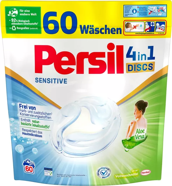 Persil Sensitive 4in1 DISCS Aloe Vera Waschmittel für Allergiker & Babys 1x60 WL