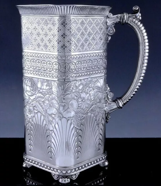 1870 Victorian JAMES W. TUFTS Quadruple Silver Plate Pitcher - Superb Condition 3