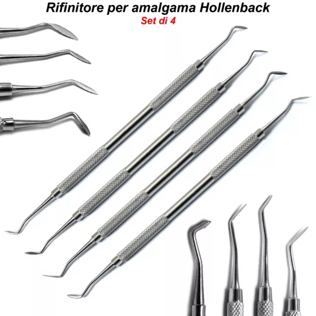 Rifinitore Amalgama Hollenback Otturazioni Restaurativo Composito Dentale 4 pz
