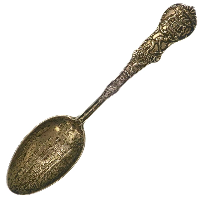 VINTAGE MICHIGAN DETROIT Harbor Sterling Silver Souvenir Spoon 53/4