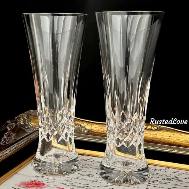 Waterford Lismore Pilsner Glass Vintage Beer Crystal Bar Ware Glasses - Pair *