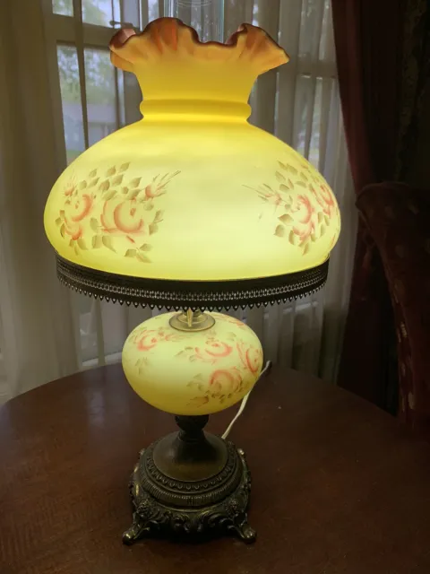 Fenton Burmese Rose Lamp By Linda McMullen