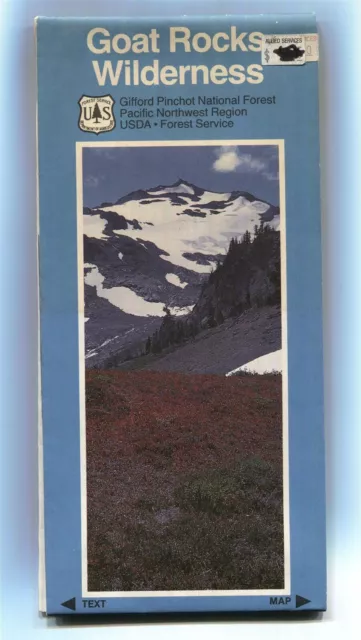 USDA Forest Service map 🐐 GOAT ROCKS Wilderness National Forest Washington 1985