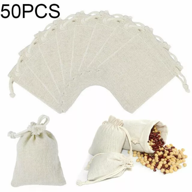 Wholesale Linen Drawstring Gift Bag Pouch Wedding Candy Sacks Natural Jute Bags