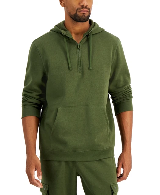 ID Ideology 1/2 ZIP HOODIE DARK GREEN Size LARGE S/S