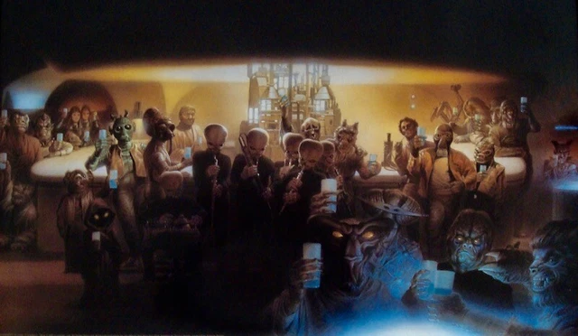 STAR WARS MOS ESLEY CANTINA poster 1996 TSUNEO SANDA 24x36 NM rolled STAR WARS MOS ESLEY CANTINA poster 1996 TSUNEO SANDA 24x36 NM rolled