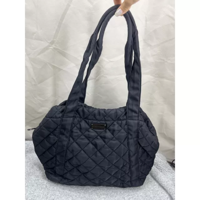 Steve Madden Black Quilted Purse Tote EUC