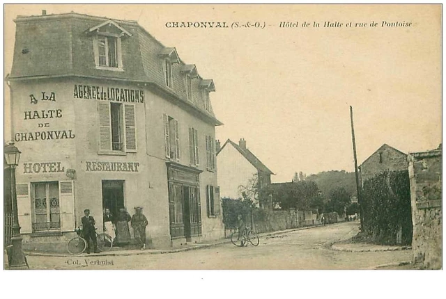 95 . n°38043.chaponval.hotel de la halte et rue de pontoise